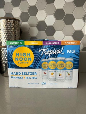 High Noon Sun Sips Hard Seltzer, Vodka & Soda, Tropical - 8 pack, 355 ml cans