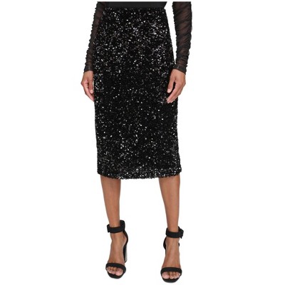 Calvin Klein Womens Sequined Pencil Skirt