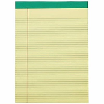 MyOfficeInnovations Notepads 8.5" x 11.75" Narrow Yellow 50 Sh./Pad 12 Pads/PK 354743