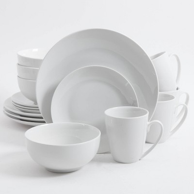 Gibson Home 16pc Ogalla Fine Ceramic Dinnerware Set White