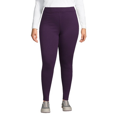 Lands' End Women's Plus Size High Rise Serious Sweats Pocket Leggings - 1x  - Blackberry : Target