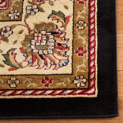 Black and Ivory Floral Tufted 4' x 6' Synthetic Area Rug