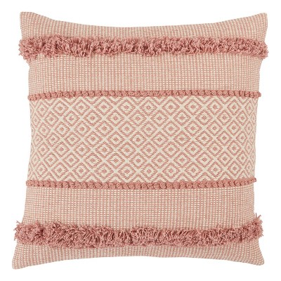 20"x20" Oversize Imena Trellis Poly Filled Square Throw Pillow Pink/Cream - Jaipur Living