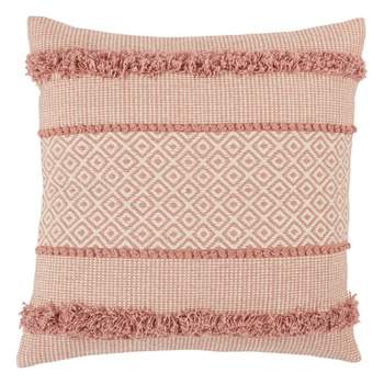 20"x20" Oversize Vibe by Imena Trellis Square Throw Pillow Cover Pink/Cream - Jaipur Living