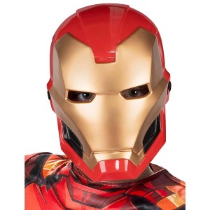 HalloweenCostumes.com One Size Fits Most   Iron Man Kid's Superhero Half Mask, Red/Purple - 1 of 1