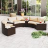 Costway 7 PCS Patio Furniture Set with Tempered Glass Top Side Tables Back & Seat Cushions - 4 of 4