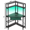 Aheaplus Small  Computer Desk with Hutch, Corner Home Office Desk with LED Lights & Power Outlets, Gaming Desk with Keyboard Tray - 3 of 4