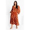 Women's Plus Size Jayden Print Dress - amber | CITY CHIC - 3 of 4