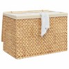 vidaXL Laundry Basket with 3 Sections 29.5"x16.7"x20.5" Water Hyacinth - 3 of 4