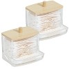 Clear Cotton Swab Dispenser with Bamboo Lid—Acrylic Qtips Dispenser, Easy-Access, Cotton Swab and Cotton Ball Holder - 2 of 2