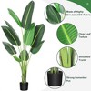 5 FT Artificial Bird of Paradise Tree with 8 Trunks, Faux Banana Leaf Plants with Pot, Lifelike Fake Greenery Plants for Indoor Outdoor Living Room - 3 of 4