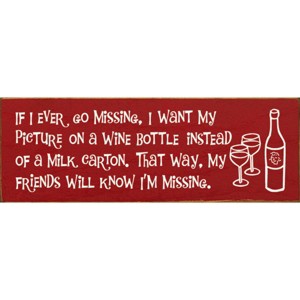 Slickblue Missing Picture on Wine Bottle Sign, 3.5x10 Solid Pine Rustic Wood Plaque, Multiple Colors - 1 of 3