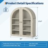 Arched Bathroom Wall Cabinet, Wall Mounted Display Cabinet with Glass Doors & Adjustable Shelves, Medicine Cabinet for Living Room Kitchen - 2 of 4