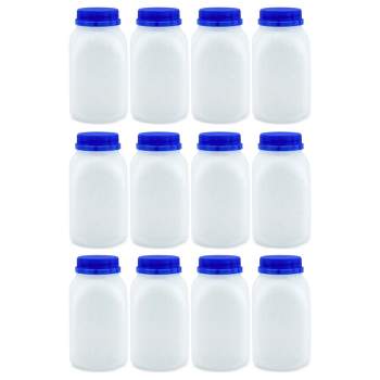 Cornucopia Brands 8oz Plastic Milk Bottles 12pk; HDPE Bottles for Milk, Juice, Smoothies, Lunch Box & More