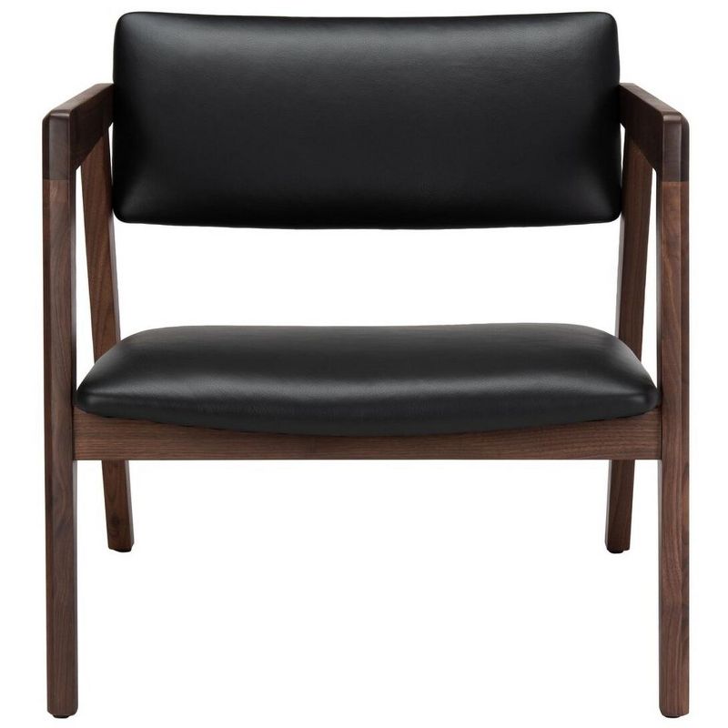 ƒclair Mid-Century Leather Chair - Black/Brown - Safavieh., 1 of 10