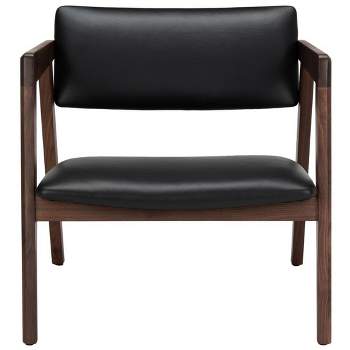 ƒclair Mid-Century Leather Chair - Black/Brown - Safavieh.