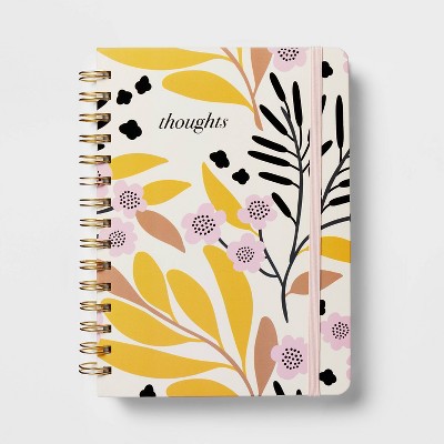 Narrow Ruled Journal 5.75"x8" Twin Wire Bookcloth Botanical Throughts - Threshold™: Hard Cover Notebook, 240 Pages