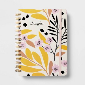 Narrow Ruled Journal 5.75"x8" Twin Wire Bookcloth Botanical Throughts - Threshold™: Hard Cover Notebook, 240 Pages - 1 of 3