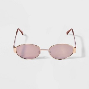 Women's Metal Oval Sunglasses - Wild Fable™ Rose Gold: Adjustable Nose Pads, Maximum UV Protection - 1 of 2