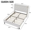 Upholstered Platform Bed Frame with LED Lights & Charging Station, Off-White - 2 of 4