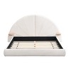 Boucle Upholstered Platform Bed with Arched Headboard and Built-In Side Table, Modern Floor Standing Frame Bed-Baofuwish - 2 of 4