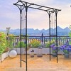 Aghana Digitals Black Metal Garden Arch with Double Doors - Climbing Plant Support Trellis for - 2 of 4