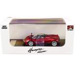 Pagani Huayra Roadster Red Metallic with Carbon Top and Carbon Accents 1/64 Diecast Model Car by LCD Models