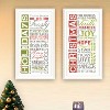2- Piece Vignette Happy Holidays White Framed Wall Art for Living Room, Bedroom Wall Art Print for Home Decor by Marla Rae - 2 of 4