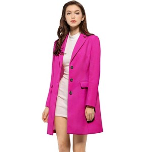 INSPIRE CHIC Women's Notched Lapel Single Breasted Outwear Fall coat - 1 of 4