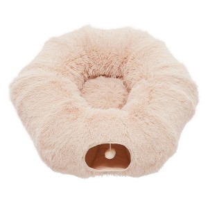 TUYOHW Plush Donut Cat Tunnel Bed with Peekaboo Hole, Soft Cat Cave & Hideout for Indoor Cats Kittens Rabbits,Cozy Pet Bed with Play Function - 1 of 4