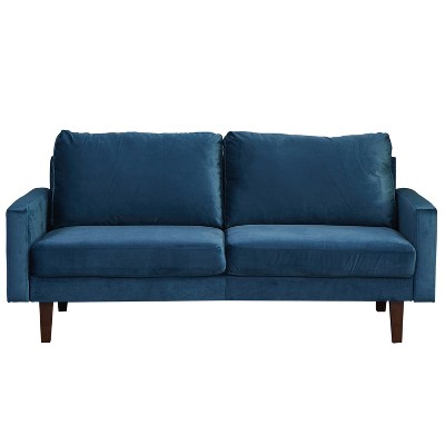 Velvet Loveseat Mid-Century Modern Sofa Tufted Couch with Wooden Legs for Living Room