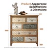 GDFStudio Riven Rustic 26" Wooden Storage Dresser with 7 Drawers and Multicolor Carved Patterns - 3 of 4