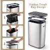14.5 Gallon Trash Can with Lid, Stainless Steel Press Top Garbage Can for Bathroom, Kitchen, Bedroom, Living Room, Office, Laundry - 3 of 4