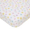NoJo Happy Days Pink, White, and Yellow Rainbows and Sunshine 4 Piece Nursery Crib Bedding Set - 3 of 4