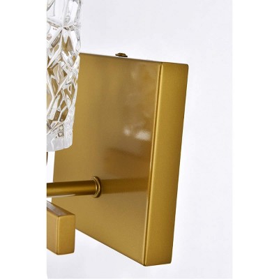 Cassie Brass and Clear Glass Dimmable Wall Sconce