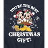Men's - Disney - Mickey and Minnie Best Christmas Gift Graphic Fleece Sweatshirt - 2 of 4