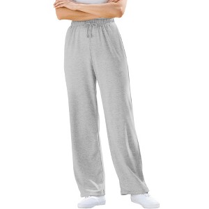 Woman Within Women's Plus Size Tall Sport Knit Straight Leg Pant - 1 of 4