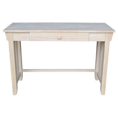 Classic Mission-Style Solid Wood Desk with Drawer in Brown