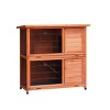 LAOTIES 2-Story Rabbit Hutch for Outdoor,Bunny Cage with Run,No-Leak Removable Trays,Non-Slip Ramp And Waterproof Roof for Small Animals - 4 of 4