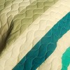 Slickblue 3 PC Handmade Full/Queen Quilt Set, Reversible Vermicelli Quilted, Horizontal Stripes, 37 Color Options - 3 of 4