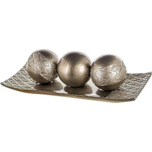 Creative Scents Silver Dublin Decorative Tray /3 Orbs - 1 of 4