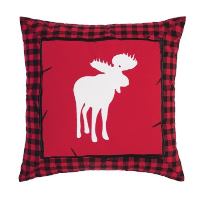 C&F Home 18" x 18" Buffalo Check Moose Applique Pillow