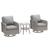 Sonkuki Patio Bistro Sets, 3- Piece Outdoor Swivel Rocking Chairs Set of 2 with Rattan Side Table for Patio Porch Pool - 2 of 4