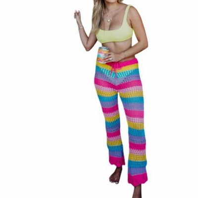 Women's Stripes Crochet Beach Pants - Katydid