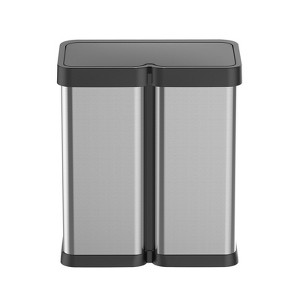 2x8 Gallon Trash Cans Touchless, Soft-Close Lid, Large Waste Basket, Stainless Steel Rubbish and Recycle Bin Combo for Kitchen, Bathroom - 1 of 4