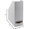 Bigso Estelle Canvas Fiberboard Upright Magazine Storage Box | Magazine Holder & Organizer for Papers | Magazine File Holder for Office Desks | Ash - 3 of 4