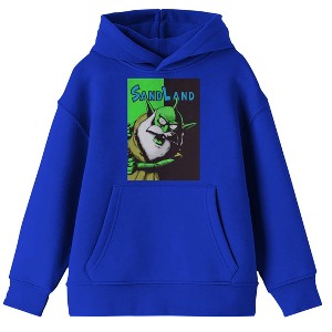 Sand Land Thief poster design, green and Black half on royal Youth Hoodie - 1 of 4