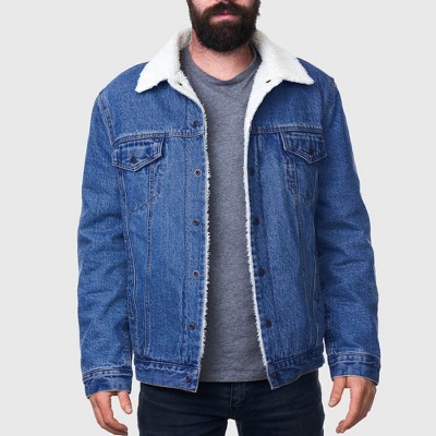 Alpine Swiss Ryker Mens Faux Shearling Lined Denim Trucker Jacket 2XL — фото 2