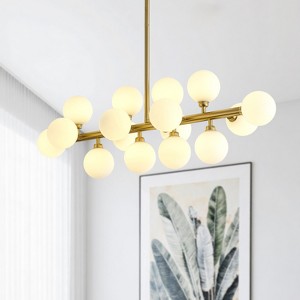 BAOURE Mid Century Modern Sputnik Chandelier, 16-Light Chandeliers over Table, Linear Chandelier Dining Room Light Fixture - 1 of 4