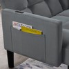 NicBex 75.5" Velvet Futon Sofa Bed,Convertible Couch with Adjustable Backrest,Side Pockets,USB Port,Sleeper Couch for Living Room Apartment - 4 of 4